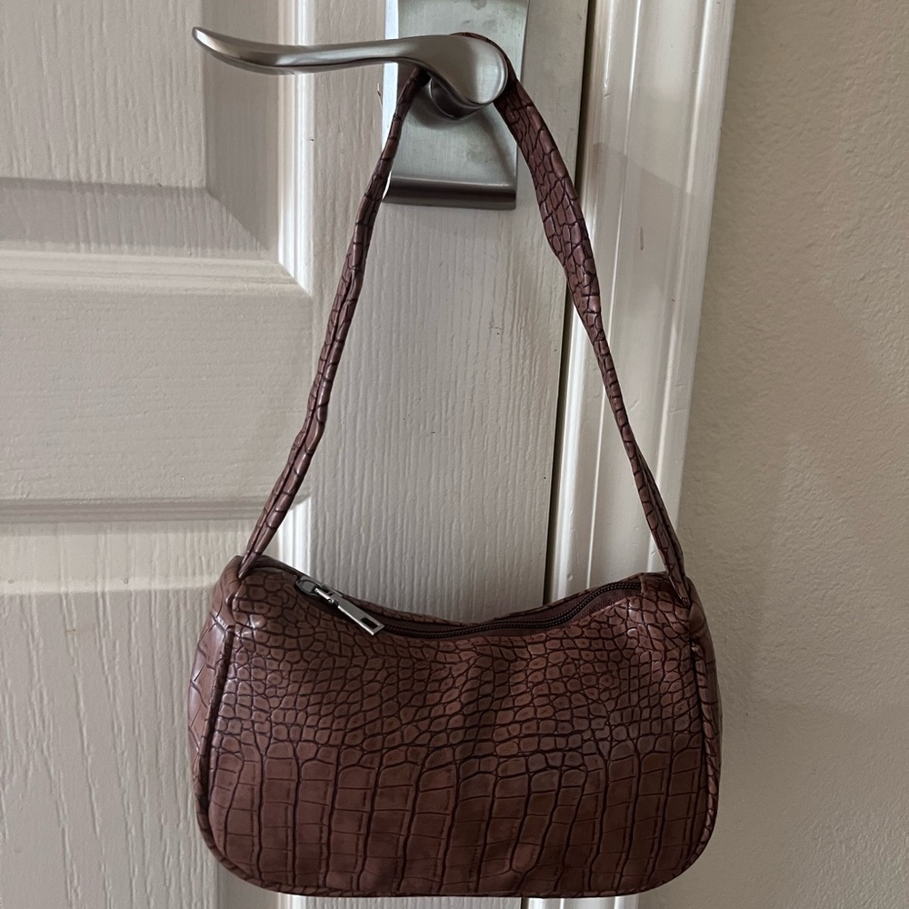 Faux crocodile skin mini purse